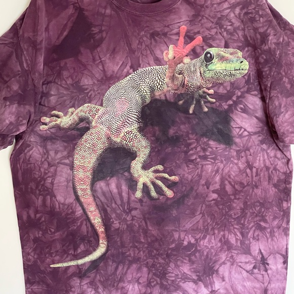 The Mountain 3D Gecko Peace Out Purple Tie Dyed T Shirt Adult size 2XL - Picture 3 of 7